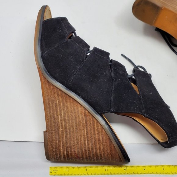 Melrose and Market Calista black lace up wedge sandal - Picture 5 of 10